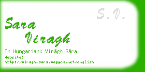 sara viragh business card